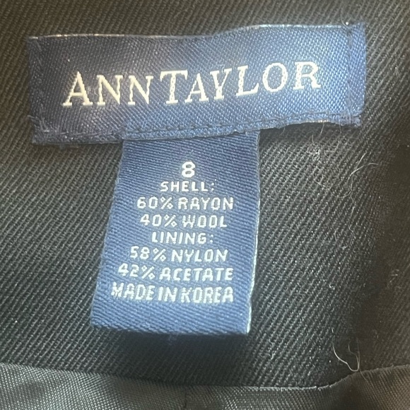 Ann Taylor Vintage Wool Blend Long Black Belted Trench Coat Dress 8 •Msurmnts• - Picture 12 of 13